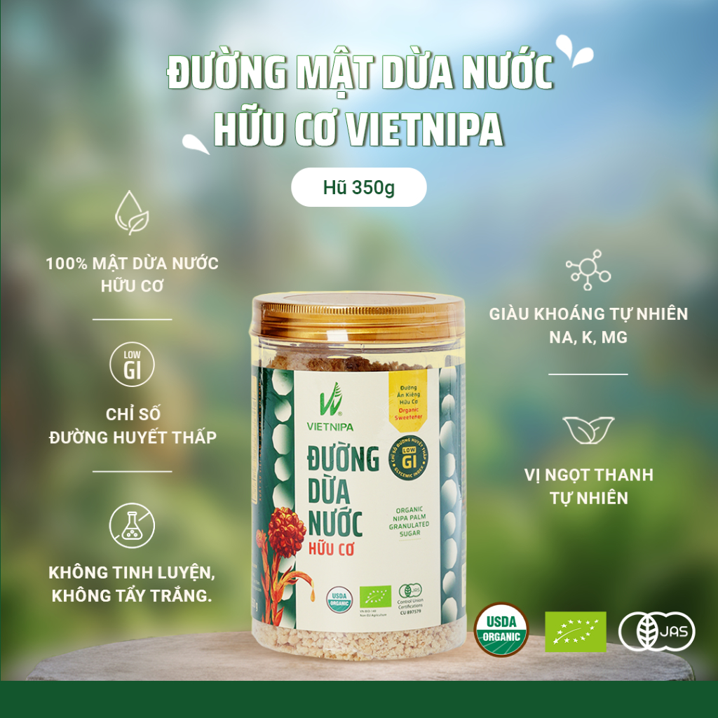 Đường dừa nước hữu cơ VIETNIPA - dùng ăn kiêng