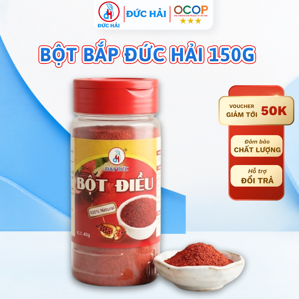 Bột Điều Đỏ Đức Hải Nguyên chất 100% (không phẩm màu) Tạo màu và hương vị cho món ăn - Đức Hải Food