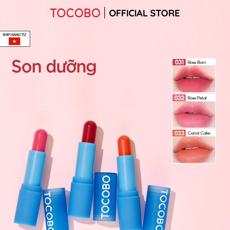 Son dưỡng TOCOBO Powder Cream Lip Balm 031 Rose Burn