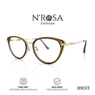 Gọng Kính N’ROSA 89013 – Dáng Mắt Mèo Phối Kim Loại Sang Chảnh, Form Tôn Dáng Mặt Nữ Tính