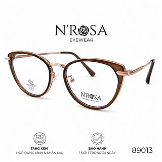Gọng Kính N’ROSA 89013 – Dáng Mắt Mèo Phối Kim Loại Sang Chảnh, Form Tôn Dáng Mặt Nữ Tính