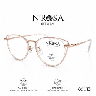 Gọng Kính N’ROSA 89013 – Dáng Mắt Mèo Phối Kim Loại Sang Chảnh, Form Tôn Dáng Mặt Nữ Tính
