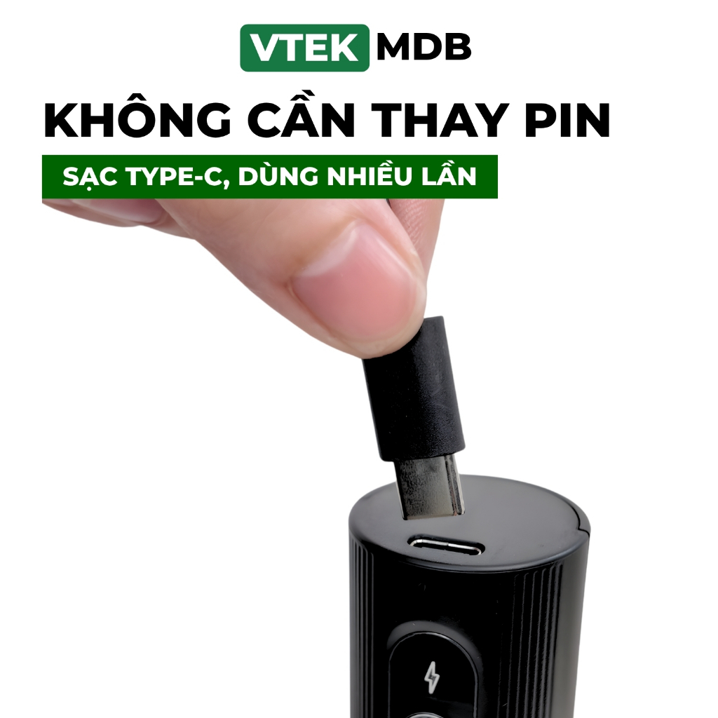 Máy Đánh Bọt Cà Phê 10W Pin Sạc Cầm Tay Nhỏ Gọn VTEK , Cây Đánh Bọt Cà Phê Bảo Hành 1 Năm MDB01