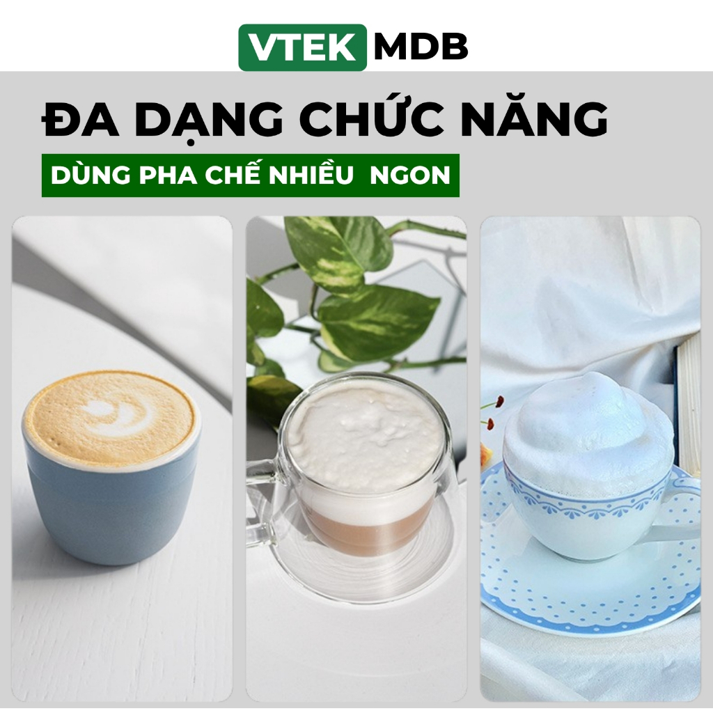 Máy Đánh Bọt Cà Phê 10W Pin Sạc Cầm Tay Nhỏ Gọn VTEK , Cây Đánh Bọt Cà Phê Bảo Hành 1 Năm MDB01