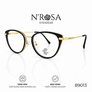 Gọng Kính N’ROSA 89013 – Dáng Mắt Mèo Phối Kim Loại Sang Chảnh, Form Tôn Dáng Mặt Nữ Tính