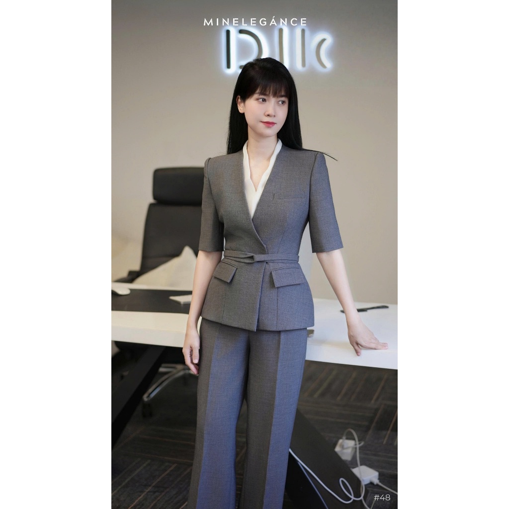 MINELEGÁNCE | SET VEST QUẦN ỐNG ĐỨNG CÔNG SỞ, SANG TRỌNG - MIN48