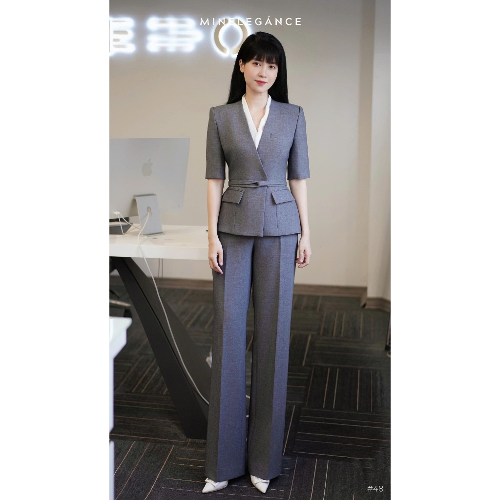 MINELEGÁNCE | SET VEST QUẦN ỐNG ĐỨNG CÔNG SỞ, SANG TRỌNG - MIN48