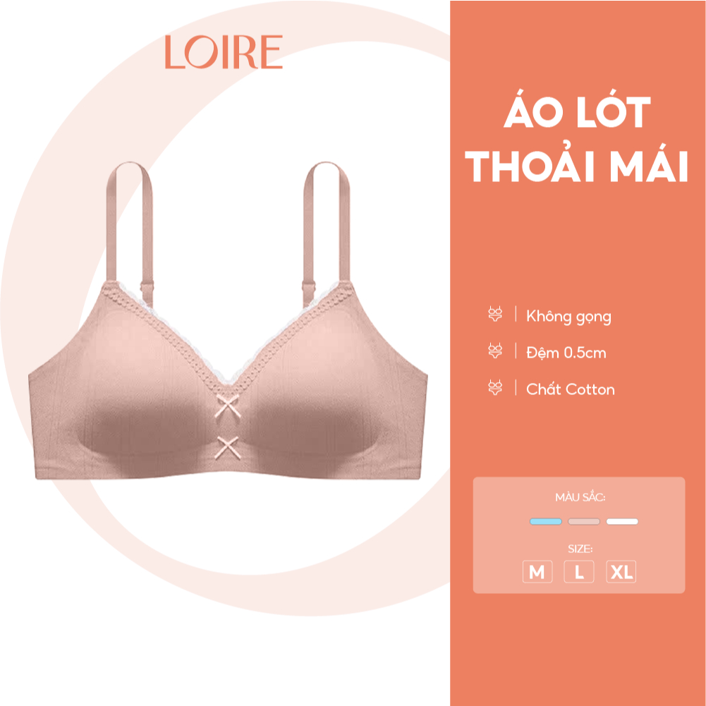 Áo Lót Nữ Không Gọng Loire Al250738 Đệm 0.5cm Cotton Mềm Form T-Shirt Mút Vừa Phải Ôm Ngực Đẹp