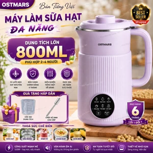 Máy Làm Sữa Hạt Đa Năng OSTMARS Nấu Cháo Súp Hẹn Giờ Thông Minh Bản Tiếng Việt Công Suất 600W, Dung Tích 800ml