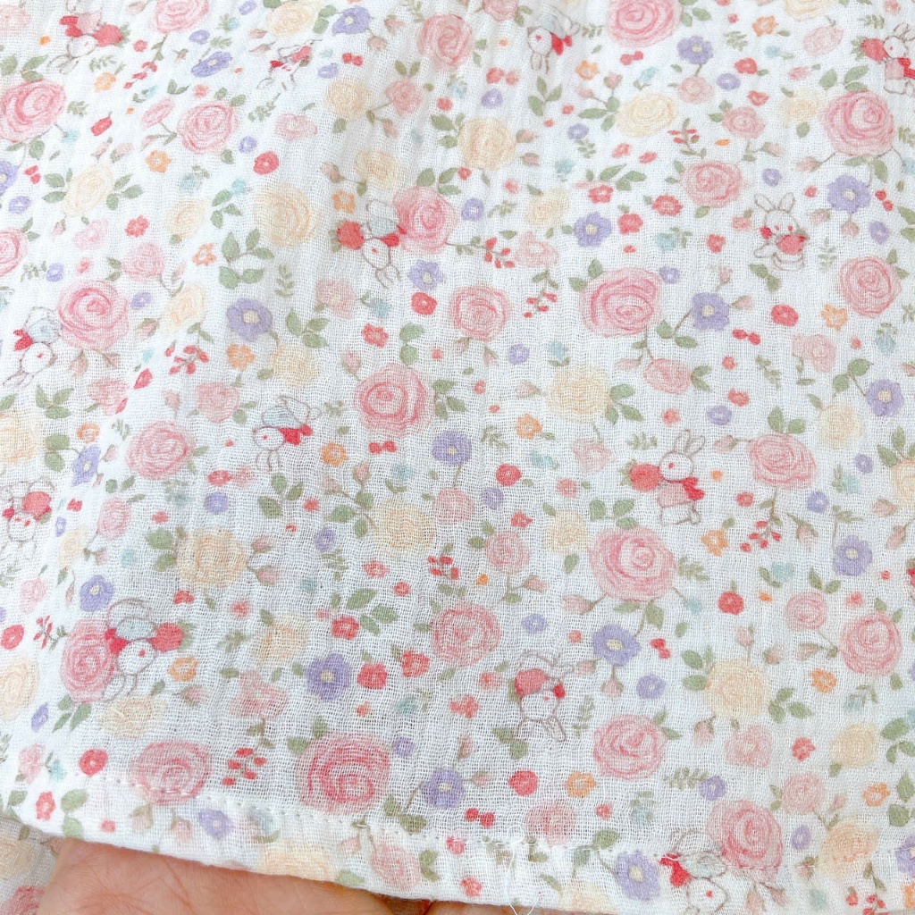 Bộ đùi áo yếm bé gái xô muslin XM02 Lá Homewear, bộ hai dây mùa hè mát nhẹ cho bé