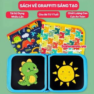 Homee.cok Sách Vẽ Tự Xóa Được Cho Bé Kèm Bút Màu - Sổ Tô Màu Tái Sử Dụng, Đồ Chơi Giáo Dục Sáng Tạo