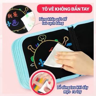 Homee.cok Sách Vẽ Tự Xóa Được Cho Bé Kèm Bút Màu - Sổ Tô Màu Tái Sử Dụng, Đồ Chơi Giáo Dục Sáng Tạo