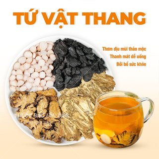 Combo 15 set tứ vật thang mix sẵn, set 4 vị gồm: Đương quy, bạch thược, xuyên khung, thục địa - Lãn ông