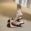 Dép Cao Gót Mũi Vuông Nữ – Quai Ngang Đan Nơ Gót Khuyết Cao 5cm Mix Váy, Quần Jean Đều Đẹp H011 - NT SHOES