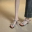 Dép Cao Gót Mũi Vuông Nữ – Quai Ngang Đan Nơ Gót Khuyết Cao 5cm Mix Váy, Quần Jean Đều Đẹp H011 - NT SHOES