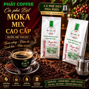 Cafe Bột pha phin PHÁT COFFEE Moka Mix Cao Cấp thơm nồng đậm hậu sánh béo