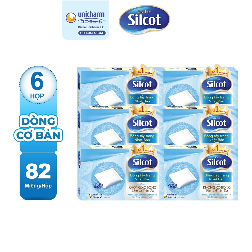 Combo 2 hộp bông tẩy trang Nhật Bản Silcot 82 miếng/hộp