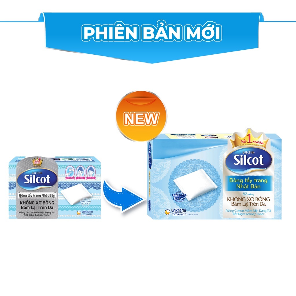 Bông tẩy trang (bông trang điểm) Silcot 82 miếng/hộp