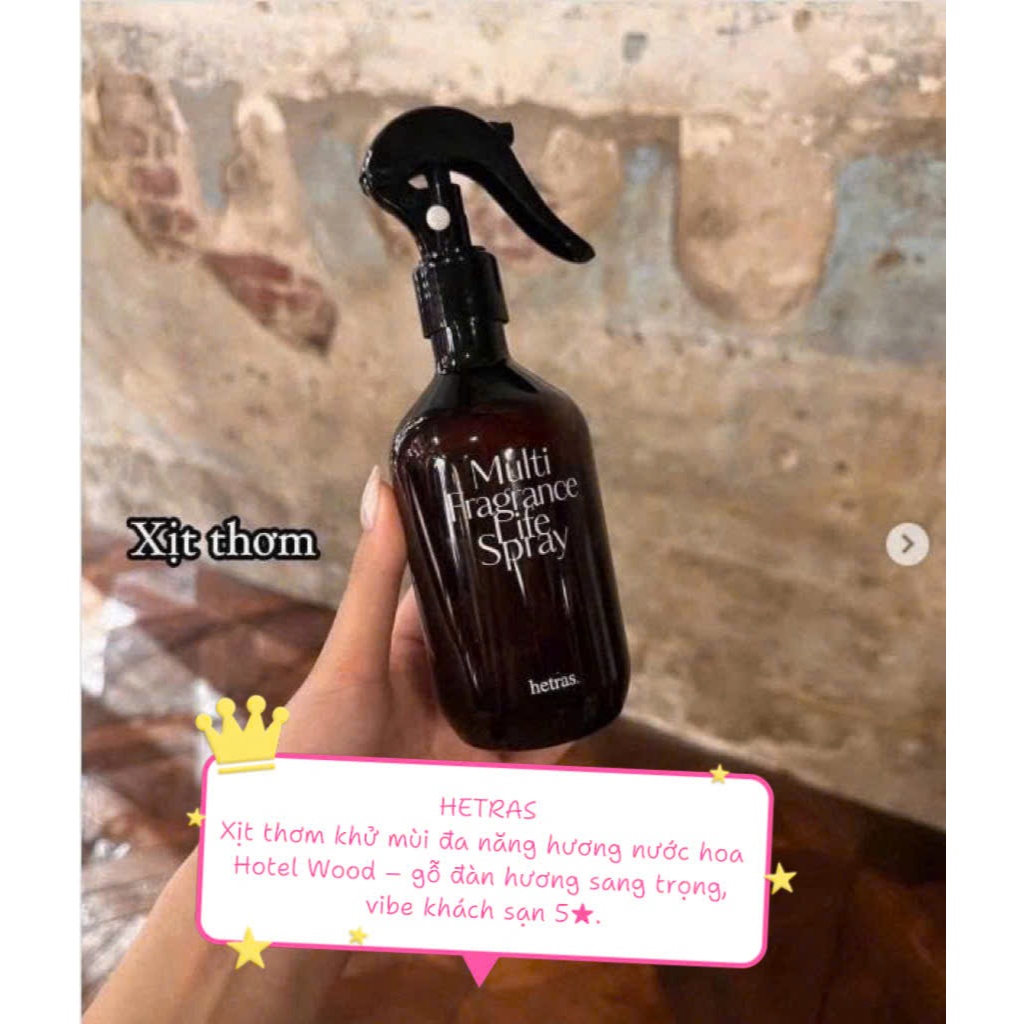 Xịt Thơm, Khử Mùi Đa Năng Hương Nước Hoa HETRAS Multi Fragrance Life Spray 300ml