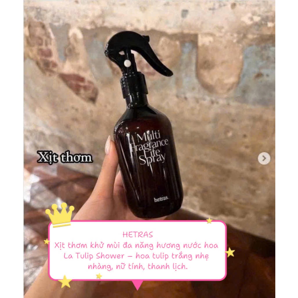 Xịt Thơm, Khử Mùi Đa Năng Hương Nước Hoa HETRAS Multi Fragrance Life Spray 300ml