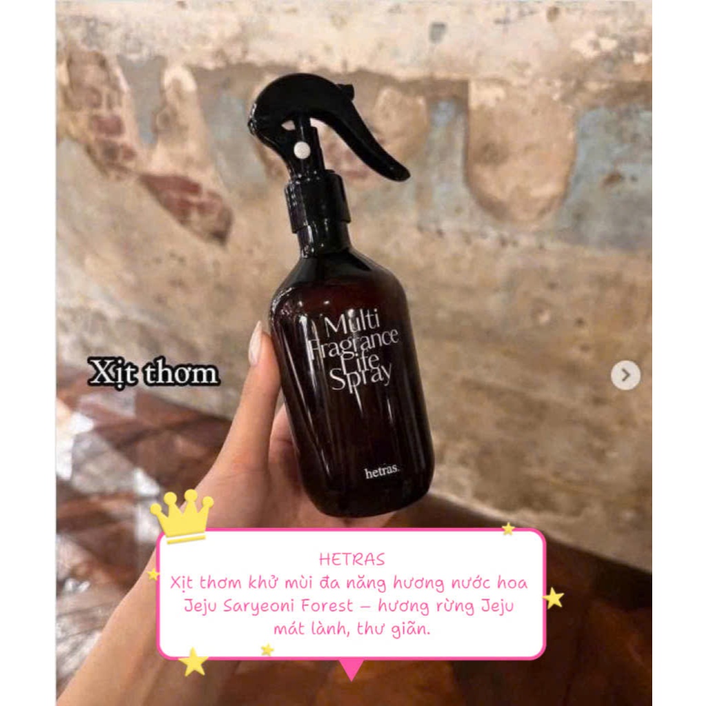 Xịt Thơm, Khử Mùi Đa Năng Hương Nước Hoa HETRAS Multi Fragrance Life Spray 300ml