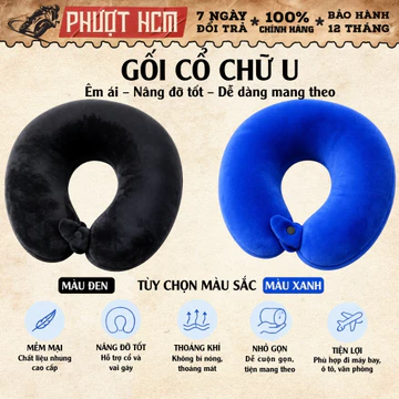 Gối Cổ Chữ U Cao Cấp Vải Nhung Chần Bông – Gối Kê Cổ Du Lịch, Văn Phòng Chống Đau Mỏi Cổ Vai Gáy