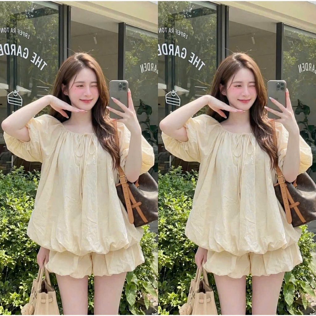 Sét bộ đồ nữ  Trễ Vai BABYDOLL TIỂU THƯ dáng Bồng bềnh Phong cách thời trang hiện đại CAMASTORE M41A