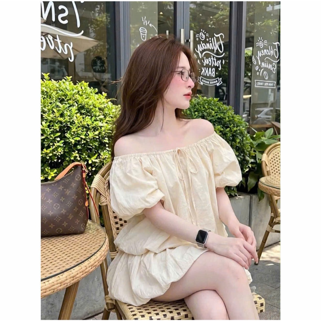 Sét bộ đồ nữ  Trễ Vai BABYDOLL TIỂU THƯ dáng Bồng bềnh Phong cách thời trang hiện đại CAMASTORE M41A