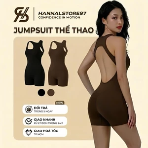 Bộ Đồ Tập Yoga CÓ MÚT Liền Thân Jumpsuit Tập Gym Nâng Mông Hở Lưng Sexy Co Giãn 4 Chiều Cao Cấp Hannal Store 97 - GY3