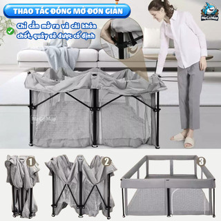 [NEW] Quây Vải Gấp Gọn Cho Bé Kèm Túi Đựng Tiện Lợi, Quây Bóng Pakey Cao 65cm Khung Thanh Dày Dặn, Không Cần Lắp Ráp K5