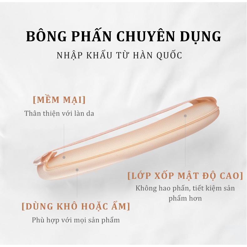 [LIVE KOL] [MUA 1 TẶNG 1] Phấn nước Hexze 15g, cấp ẩm nâng tone tự nhiên KÈM LÕI THAY THẾ