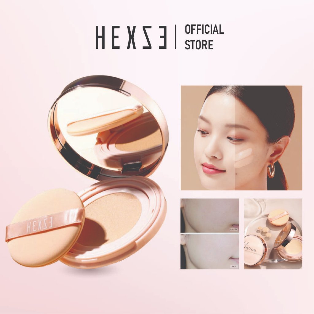 [LIVE KOL] [MUA 1 TẶNG 1] Phấn nước Hexze 15g, cấp ẩm nâng tone tự nhiên KÈM LÕI THAY THẾ