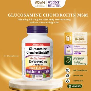 [HÀNG CÔNG TY] Viên uống hỗ trợ viêm khớp Glucosamine Chondroitin Msm 500/400/400mg Webber Naturals 120V