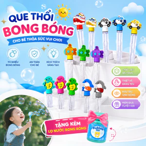 Que thổi bong bóng xà phòng cho bé trai bé gái nhiều hình ngộ nghĩnh tặng kèm lọ nước bong bóng