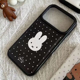 Ốp Lưng iPhone Da Mềm Viền Chỉ Thỏ Miffy Chống Sốc, Cao Cấp, Bảo Vệ Camera - iP X/XS/11/12/13/14/15/16/17/Plus/Pro/Max