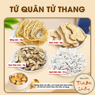 Combo 15 set tứ quân tử thang, set mix sẵn gồm 4 nguyên liệu thảo mộc: Bạch linh, đẳng sâm, cam thảo, bạch truật