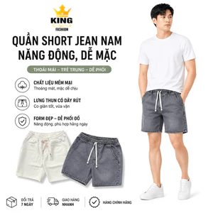 Quần Short Jean Cotton Nam KINGFASHION Túi Đứng Mền Mại, Thoải Mái, Trẻ Trung
