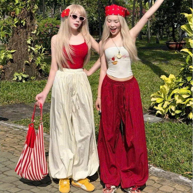 Quần Balloon Pants Đi Biển Nữ Cạp Chun Ống Bo Gấu Form Rộng Thời Trang Joolate – Dễ Mặc, Dễ Phối