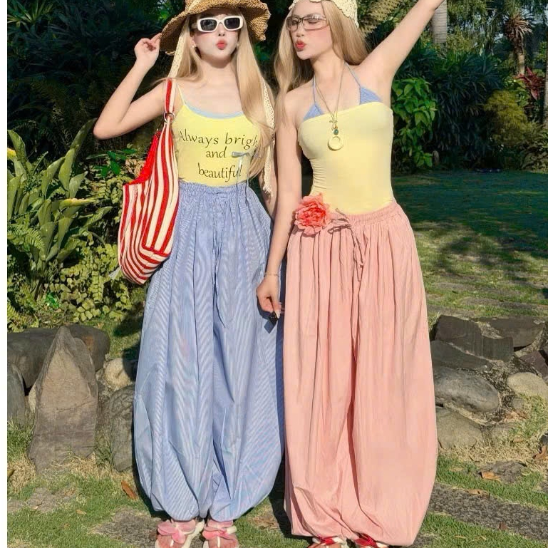 Quần Balloon Pants Đi Biển Nữ Cạp Chun Ống Bo Gấu Form Rộng Thời Trang Joolate – Dễ Mặc, Dễ Phối