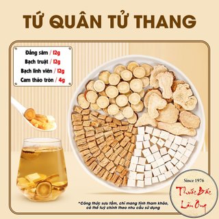 Tứ quân tử thang, combo 4 vị thảo mộc gồm: Bạch linh, đẳng sâm, cam thảo, bạch truật - Lãn ông