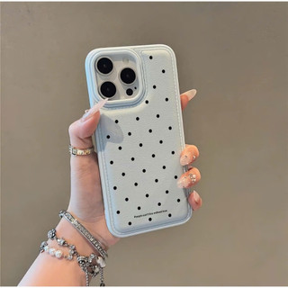 Ốp Lưng iPhone Da Mềm Viền Chỉ Chấm Bi Chống Sốc, Cao Cấp, Bảo Vệ Camera - iP X/XS/11/12/13/14/15/16/17/Plus/Pro/Max