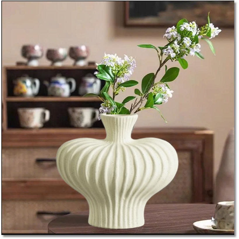 Bình lọ hoa wabi sabi màu đen trắng trang trí nhà cửa
