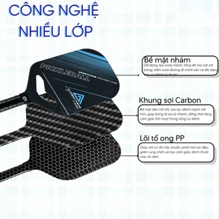 [Hàng Cao Cấp] Vợt Pickleball 14mm thiên công – Carbon Nhám T700, Spin Mạnh, Đánh Thoát, Chuẩn Thi Đấu