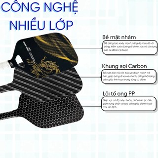 [Hàng Cao Cấp] Vợt Pickleball 14mm thiên công – Carbon Nhám T700, Spin Mạnh, Đánh Thoát, Chuẩn Thi Đấu