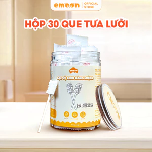 Combo 2 hộp que tưa lưỡi cho bé sơ sinh Emoon cao cấp, chất liệu bông mềm tiệt trùng giúp vệ sinh răng miệng cho bé
