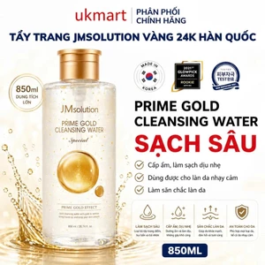 Nước Tẩy Trang JM Solution Vàng 24K Hàn Quốc 850ml – Dưỡng Ẩm, Làm Sạch Sâu, Dịu Nhẹ Cho Da Nhạy Cảm