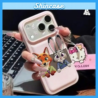 Ốp Lưng iPhone Da Mềm Viền Chỉ Couple Cáo Thỏ Chống Sốc, Bảo Vệ Camera - iP X/XS/11/12/13/14/15/16/17/Plus/Pro/Max