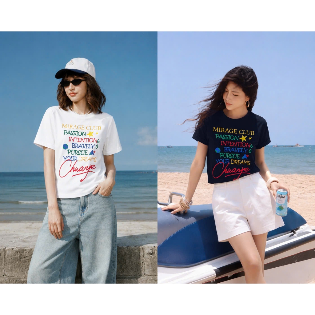 Áo Thun Mirage Chữ In Màu Local Brand Chất 100% Cotton Mềm Mịn Thoáng Mát.