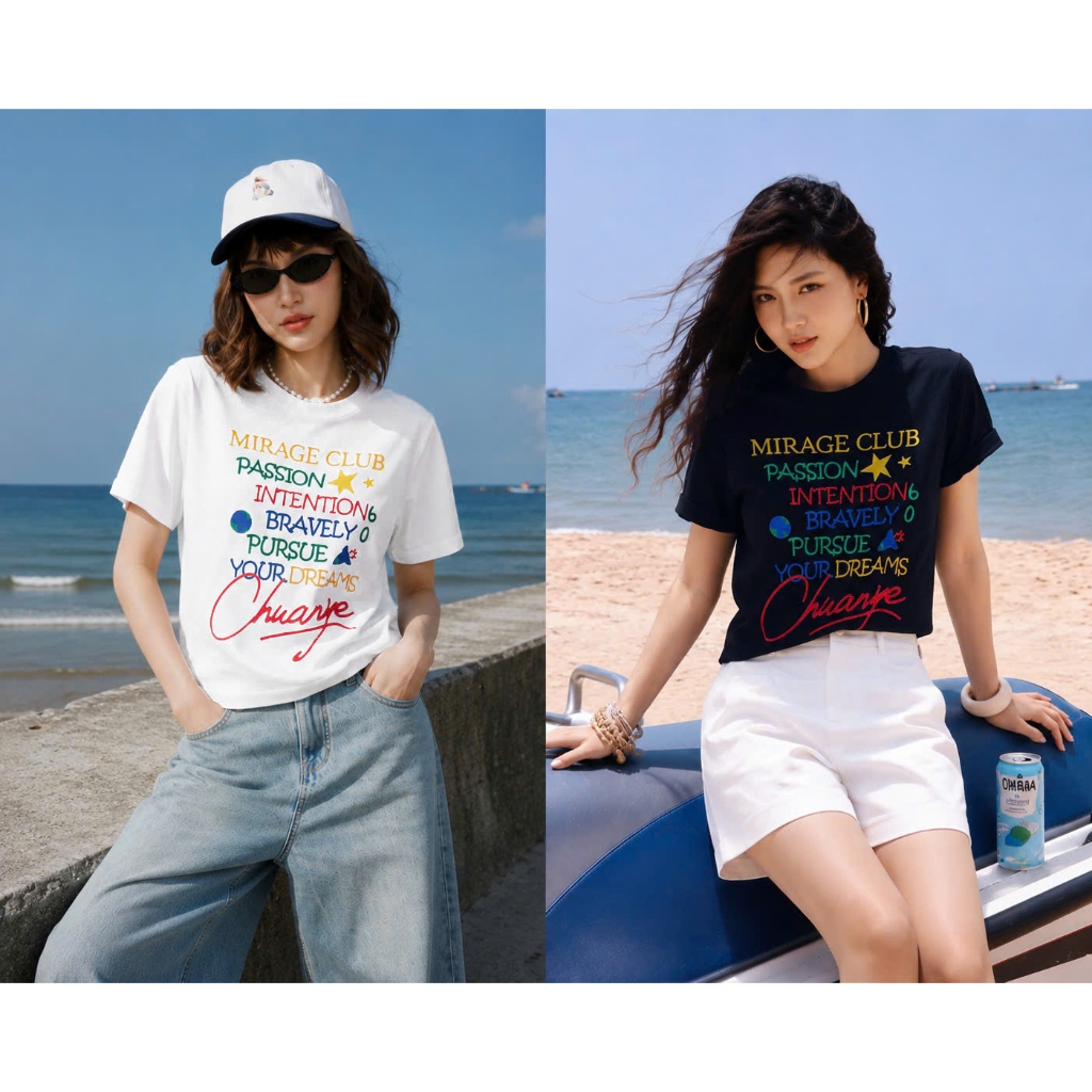 Áo Thun Mirage Chữ In Màu Local Brand Chất 100% Cotton Mềm Mịn Thoáng Mát.