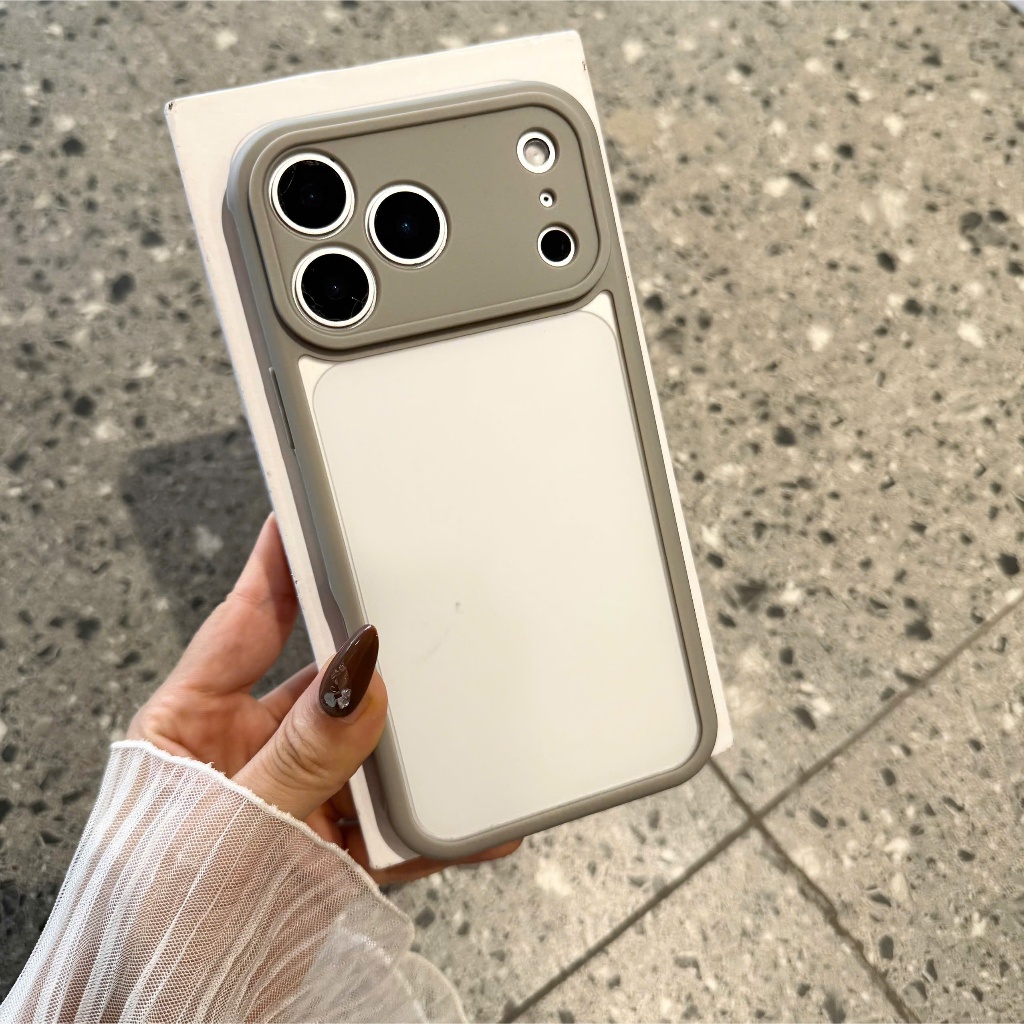 Ốp Lưng Iphone Nhám Viền Màu Đen, Xám Titan, Vani Cao Cấp Tản Nhiệt Chống Vân Tay| Nắng Case